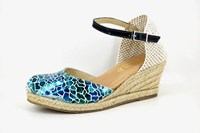 Espadrille Wedge Heels - blue green turquoise in large sizes